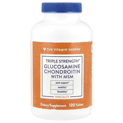 The Vitamin Shoppe, Glucosamina y condroitina de triple concentración con MSM, 120 comprimidos
