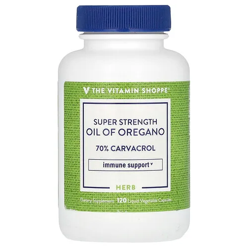 The Vitamin Shoppe, Aceite de orégano superconcentrado, 120 cápsulas vegetales líquidas (45 mg por cápsula)