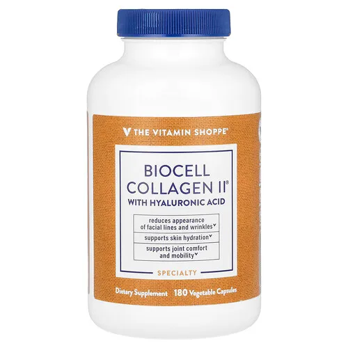 The Vitamin Shoppe, BioCell Collagen II con ácido hialurónico, 180 cápsulas vegetales
