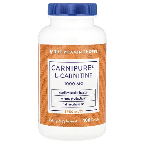The Vitamin Shoppe, L-carnitina Carnipure®, 1000 mg, 100 comprimidos