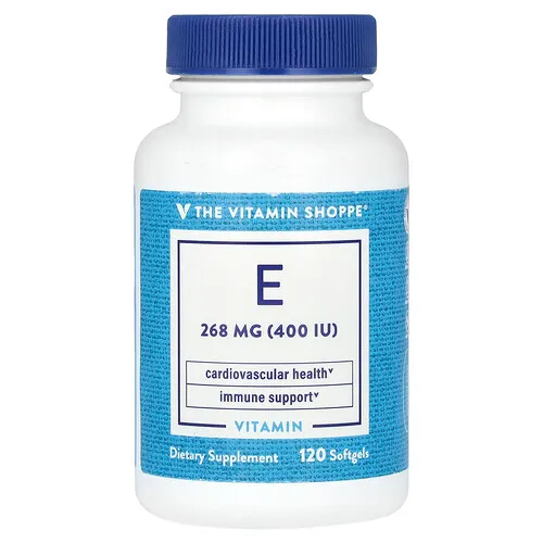 The Vitamin Shoppe, Vitamina E, 268 mg (400 UI), 120 cápsulas blandas