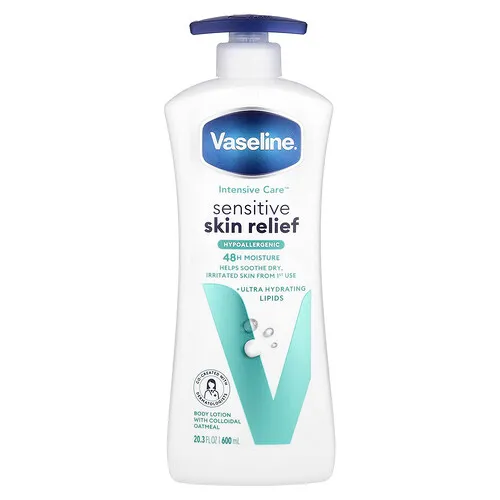 Vaseline, Intensive Care™, Loción corporal para el alivio de la piel sensible, Sin fragancia, 600 ml (20,3 oz. líq.)