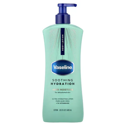 Vaseline, Loción corporal hidratante y calmante, Aloe fresco, 600 ml (20,3 oz. líq.)