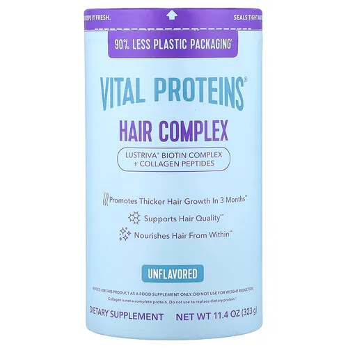 Vital Proteins, Complejo para el cabello, Sin sabor, 323 g (11,4 oz)