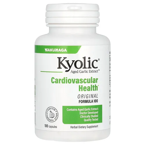 Kyolic, Extracto de ajo maduro, Cardiovascular, Fórmula original 100, 600 mg, 100 cápsulas (300 mg por cápsula)