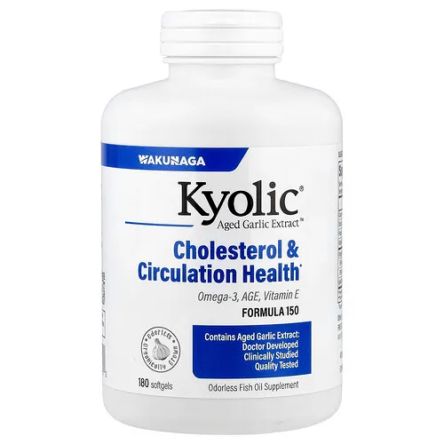 Kyolic, Extracto de ajo maduro Aged Garlic Extract™, El colesterol y la salud de la circulación, 180 cápsulas blandas