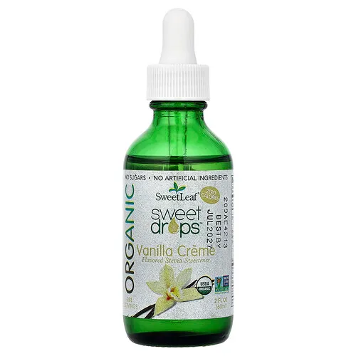 SweetLeaf Stevia, Sweet Drops™ orgánica, Crema de vainilla, 60 ml (2 oz. líq.)