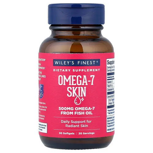 Wiley's Finest, Omega-7 para la piel, 30 cápsulas blandas