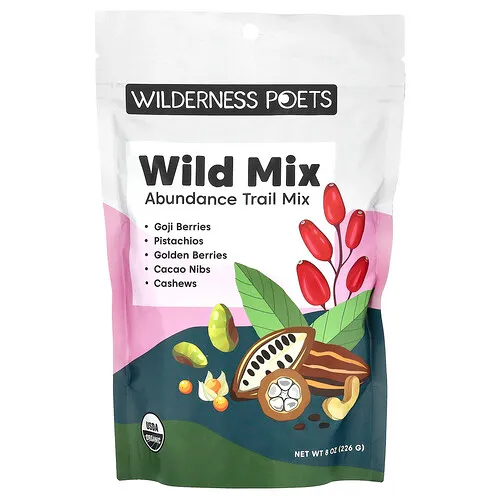 Wilderness Poets, Wild Mix, Mezcla de frutos secos para la abundancia, 226 g (8 oz)