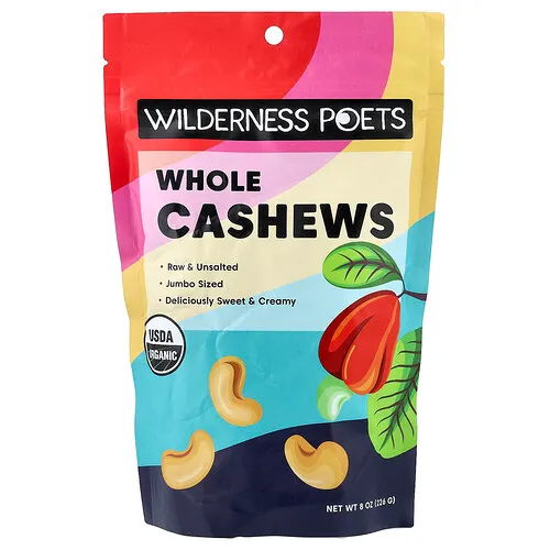 Wilderness Poets, Castañas de cajú orgánicas enteras, 226 g (8 oz)