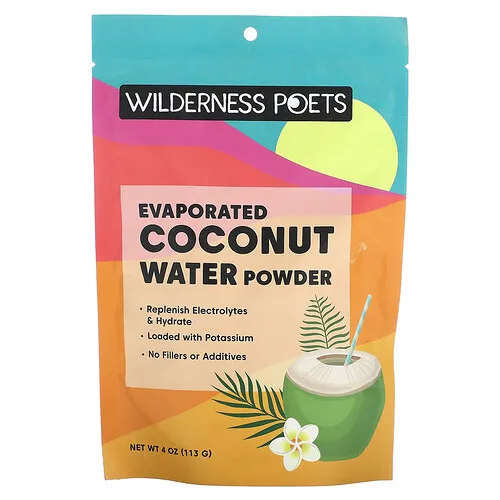 Wilderness Poets, Agua de coco en polvo, Evaporada, 113 g (4 oz)