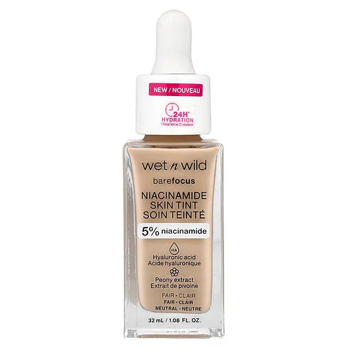 wet n wild, Barefocus, Tinte para la piel con niacinamida, 1116087 Claro, 32 ml (1,08 oz. líq.)