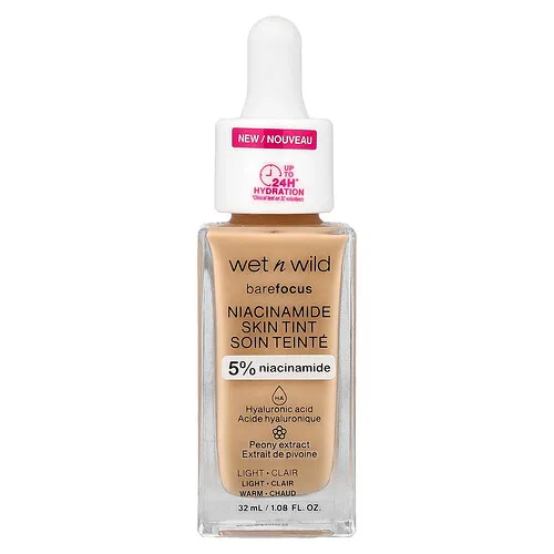 wet n wild, Barefocus, Tinte para la piel con niacinamida, 1116092 Claro, 32 ml (1,08 oz. líq.)