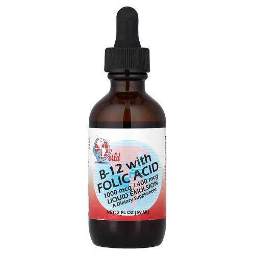 World Organic, B -12 con ácido fólico`` 59 ml (2 oz. Líq.)