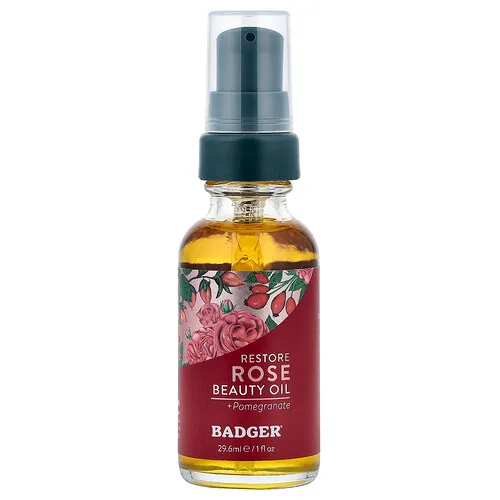 Badger, Aceite de belleza de rosas y granada, 29,6 ml (1 oz. líq.)
