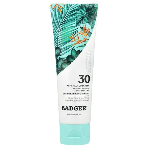Badger, Protector solar mineral de uso diario, FPS 30, 118 ml (4 oz. líq.)