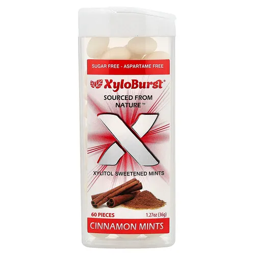 Xyloburst, Mentas endulzadas con xilitol, Canela`` 60 piezas, 36 g (1,27 oz)