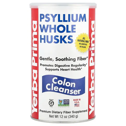 Yerba Prima, Cáscaras enteras de psyllium, Limpiador de colon, 340 g (12 oz)