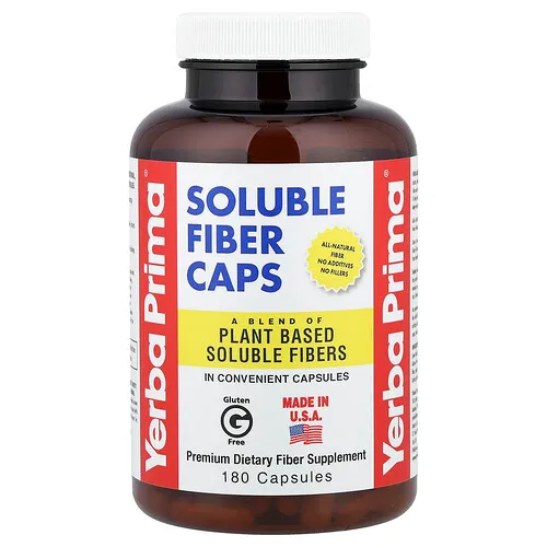 Yerba Prima, Fibra soluble en cápsulas, 180 cápsulas