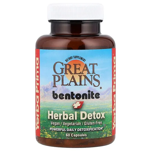 Yerba Prima, 60 cápsulas desintoxicantes de bentonita + hierbas