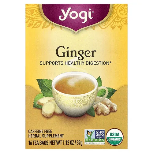 Yogi Tea, Jengibre, Sin cafeína, 16 bolsitas de té, 32 g (1,12 oz)