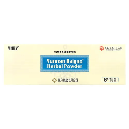 Yunnan Baiyao, Polvo herbal, 6 frascos, 4 g cada uno