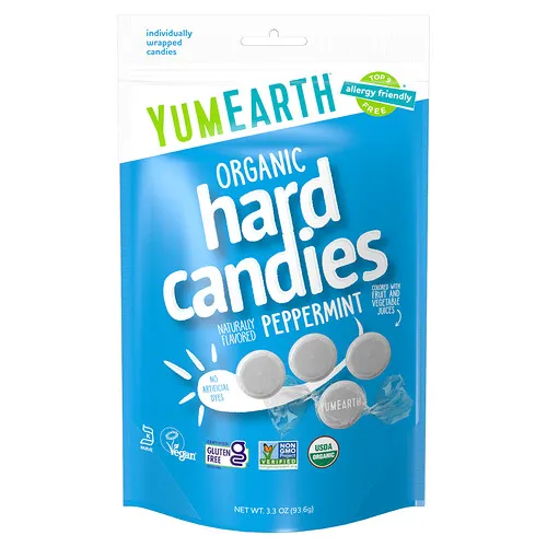 YumEarth, Caramelos duros orgánicos, Menta silvestre, 93,6 g (3,3 oz)