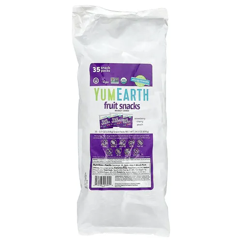 YumEarth, Bocadillos de frutas, Variedad, 35 paquetes, 19,8 g (0,7 oz) cada uno