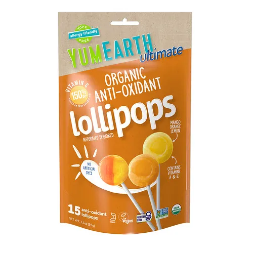 YumEarth, Paletas orgánicas antioxidantes definitivas, Mango, naranja y limón, 15 paletas, 93 g (3,3 oz)