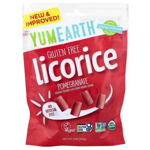 YumEarth, Regaliz suave de granada sin gluten + Yum, 5 oz (142 g)
