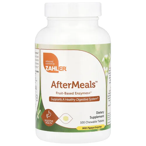 Zahler, AfterMeals™, Enzimas+ a base de frutas, 100 comprimidos masticables