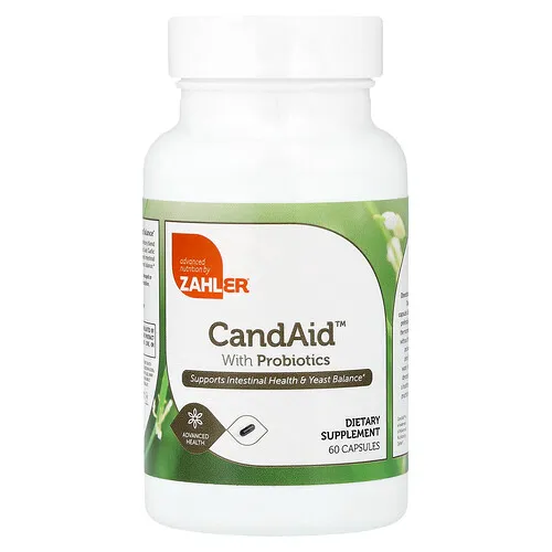 Zahler, CandAid™, Con probióticos, 60 cápsulas