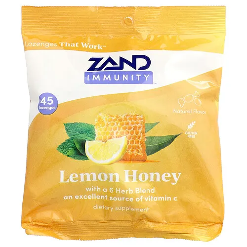 Zand, Immunity™, Pastillas de limón y miel, 45 pastillas
