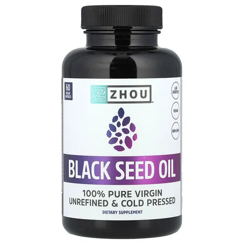 Zhou Nutrition, Aceite de semilla de comino negro, 60 cápsulas vegetales