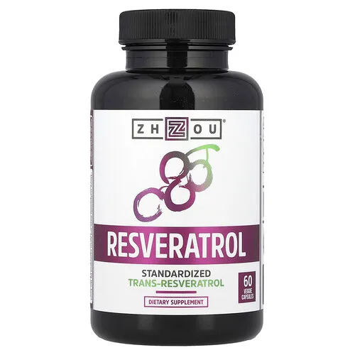 Zhou Nutrition, Resveratrol, 60 cápsulas vegetales