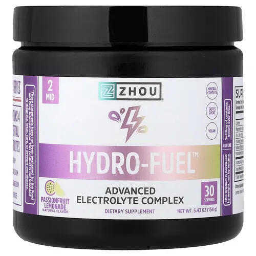 Zhou Nutrition, Hydro-Fuel™, Complejo de electrolitos avanzado, Limonada de maracuyá, 154 g (5,43 oz)