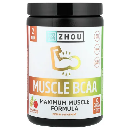 Zhou Nutrition, Muscle BCAA, Ponche tropical, 257 g (9,06 oz)