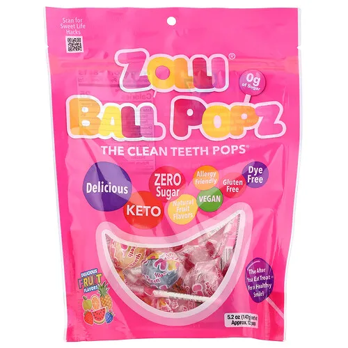 Zollipops, Ball Popz, Frutas, de Zolli®, 147 g (5,2 oz)