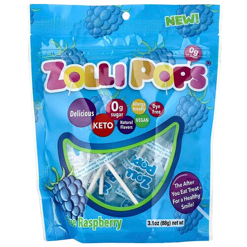 Zollipops, Paletas para limpiar los dientes, Frambuesa azul, 88 g (3,1 oz)