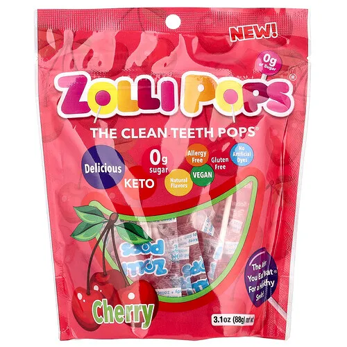 Zollipops, The Clean Teeth Pops®, Cereza, 88 g (3,1 oz)