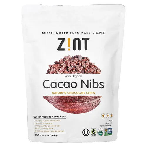 Zint, Semillas de cacao orgánico crudo, 454 g (16 oz)