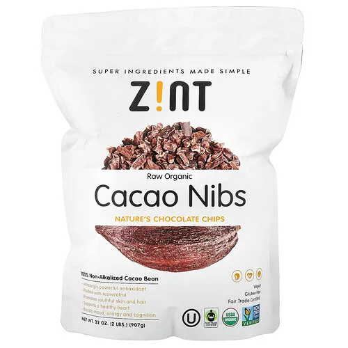 Zint, Semillas de cacao orgánico crudo, 907 g (32 oz)