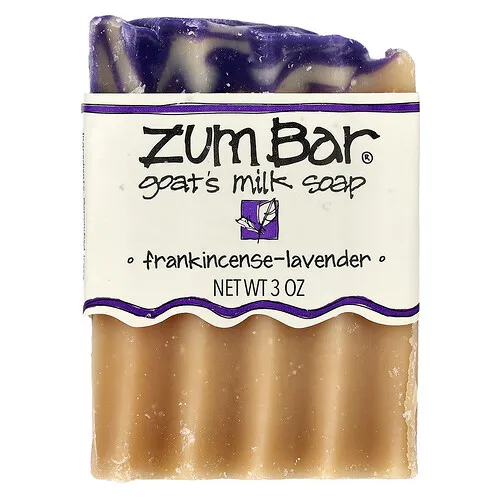 ZUM, Zum Bar®, jabón de leche de cabra, incienso y lavanda, (85 g) 3 oz