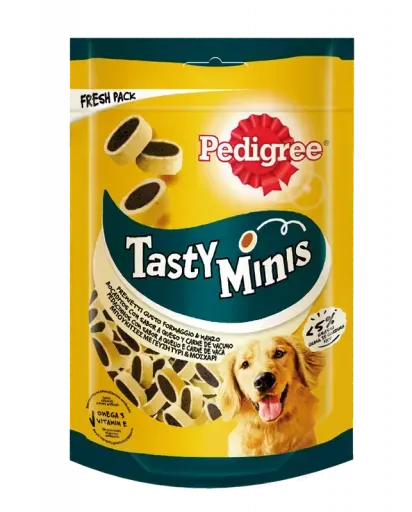 Tasty Mini Snacks para Perros Sabor Queso y Buey 140 gr