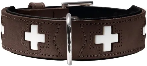 Collar Swiss para perros color marrón y negro T-50