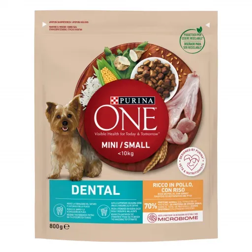 Pienso Dental para Perros Mini de Pollo y Arroz 800 GR