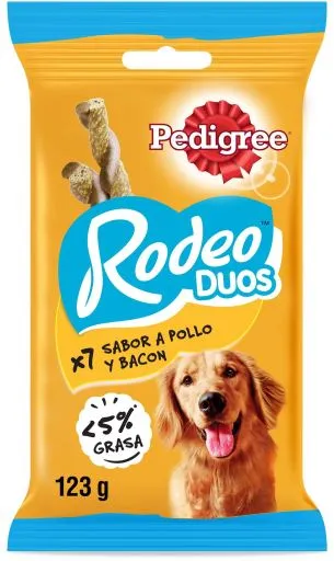 Rodeo Duos Snack para Perros Sabor Pollo y Bacon 7 Barritas