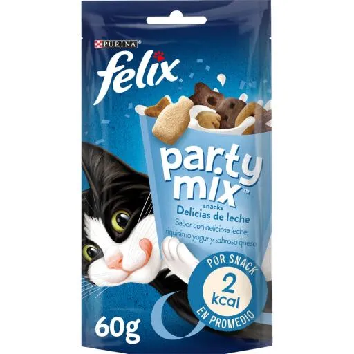 Snacks Party Mix Delicias de Leche para Gatos 60 GR