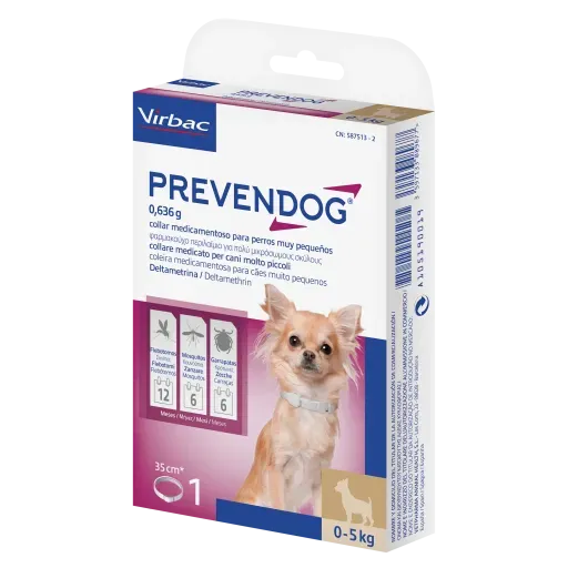 Collar Antiparasitario Prevendog para Perros Muy Pequeños (-5 Kg)