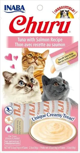 Snack Churu con Receta de Atún con Salmón para Gatos 4x14 gr